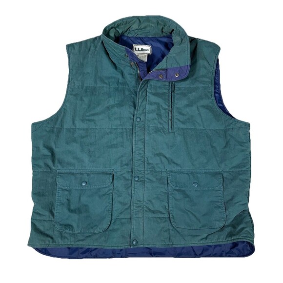 VINTAGE LL Bean Mens XXL TALL Thinsulate Vest Green Hiking Gorpcore - Picture 1 of 10